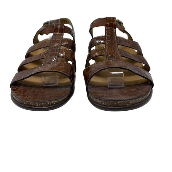 SAS Women’s Allegro Sandals Medium Cognac Croc Women's Size 9W - Picture 5 of 12